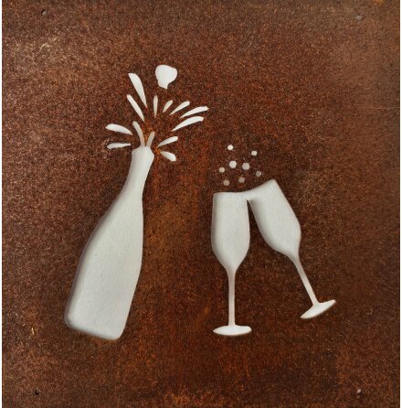 Skylt till armeringsjrn Fira champagne Lind Decoration