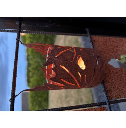 Lnnlykta med vrmeljusglas till armeringsnt Lind decoration